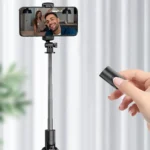 Porodo Blue FlexiTripod Selfie Stick with Foldable Tripod