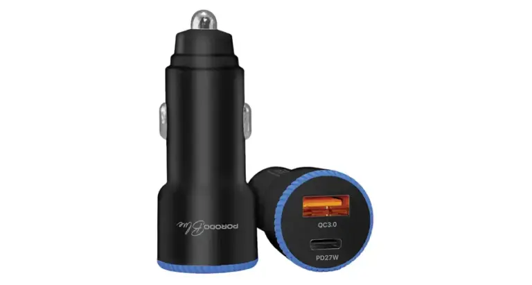Porodo Blue Graz 45W Dual USB Car Charger with Indicator Light