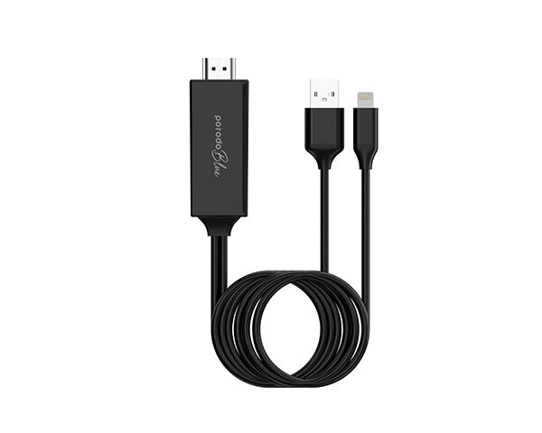 Porodo Blue Lightning With USB To HDMI Ultra HD Cable (2m)