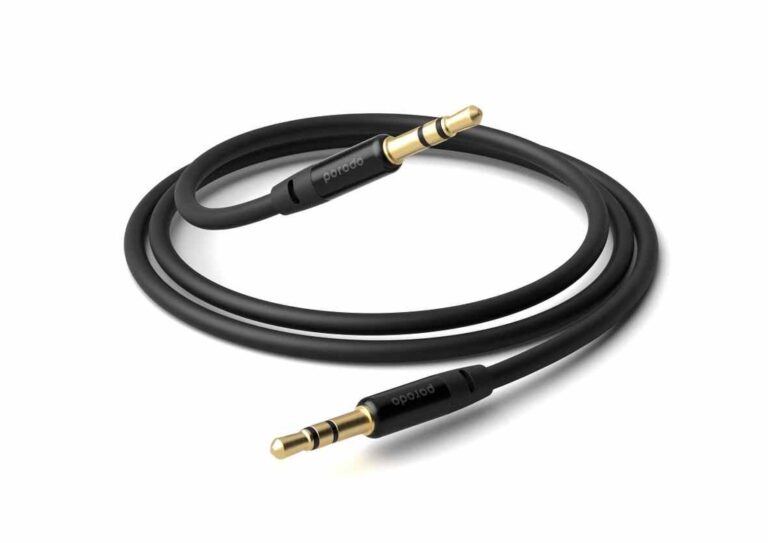 Porodo Blue PVC AUX Audio Cable 3.5mm 1M