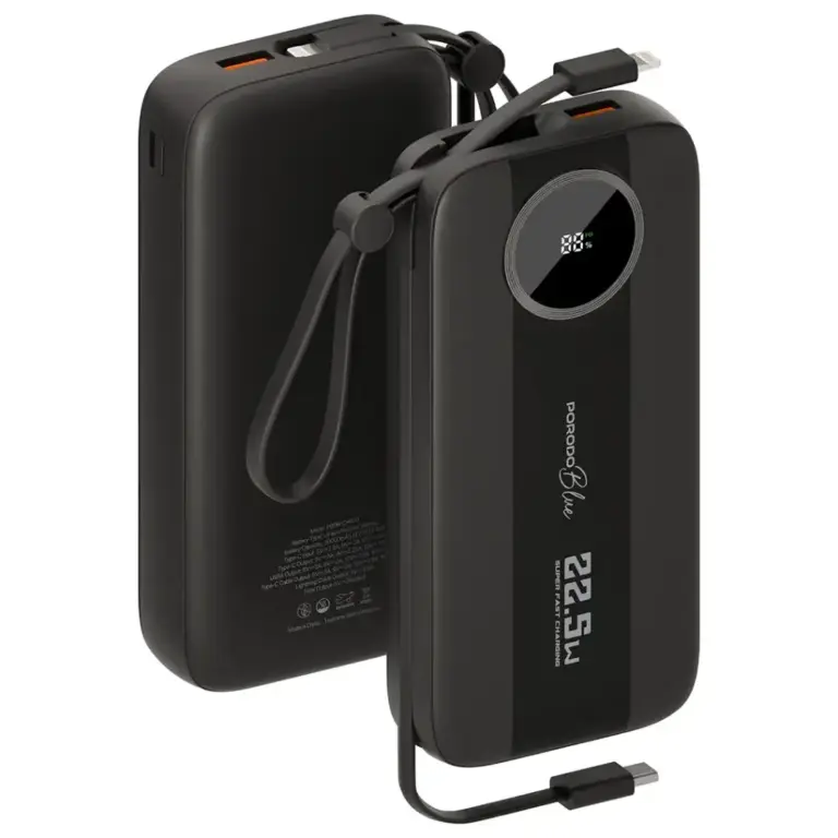 Porodo Blue Specca Multi-Port Power Bank with Type-C & Lightning Cable