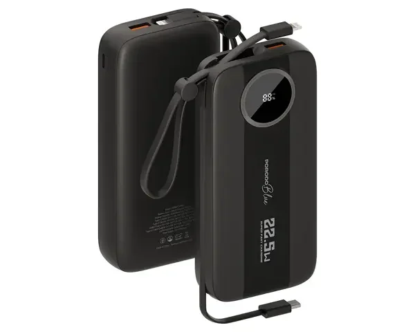Porodo Blue Specca Multi-Port Power Bank with Type-C & Lightning Cable