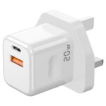 Porodo Blue Wall Charger 1*PD Type-C and 1* QC Type-A UK PD 20W