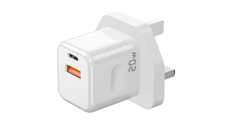 Porodo Blue Wall Charger 1*PD Type-C and 1* QC Type-A UK PD 20W