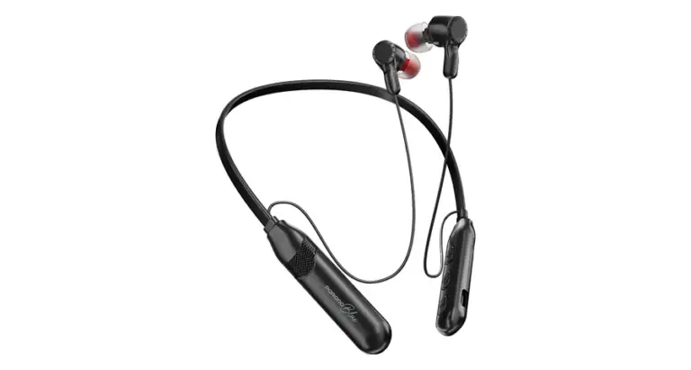 Porodo Blue Wireless Magnetic Neckband Earbuds Dual Bluetooth Pairing