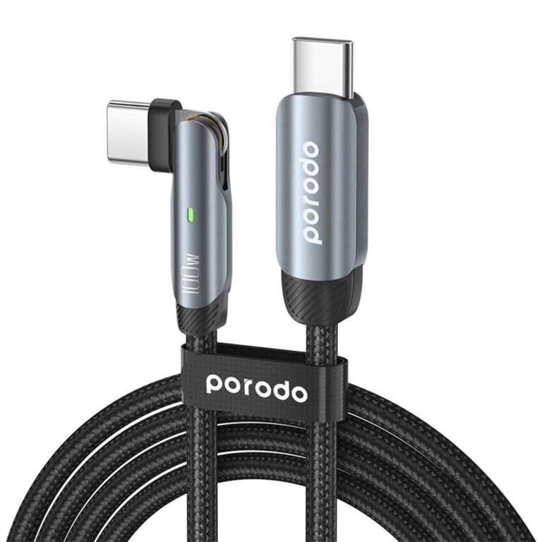 Porodo Braided 100W PD C to C Cable With Rotatable Head 1M