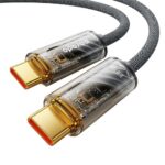 Porodo Braided 100W PD C to C Cable With Transparent Head 1M