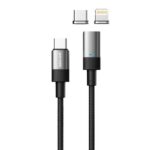 Porodo Braided 100W PD C to C+L Fast Charging cable with Magnetic Head 1.2M