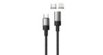 Porodo Braided 100W PD C to C+L Fast Charging cable with Magnetic Head 1.2M