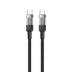 Porodo Braided 100W PD C to C Fast Charging Cable with Transparent Head 1.2M