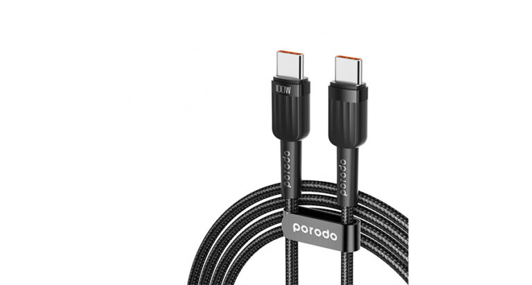 Porodo Braided 100W PD C to C Fast Charging Cable 1M