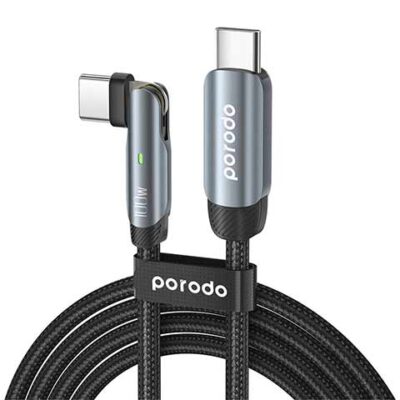 Porodo Braided 100W PD C to C Cable With Rotatable Head 1M