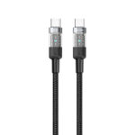 Porodo Braided 100W PD C to C Fast Charging Cable with Transparent Head 1.2M