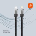 Porodo Braided 30W PD C to Lightning Fast Charging Cable with Transparent Head 1.2M