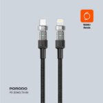 Porodo Braided 30W PD C to Lightning Fast Charging Cable with Transparent Head 1.2M