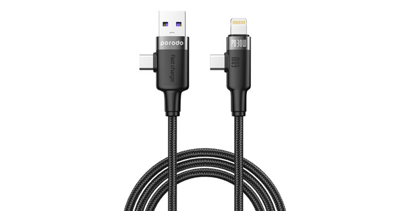 Porodo Braided 60W USB-AType C to CC-L Fast Charging Cable 1.2M