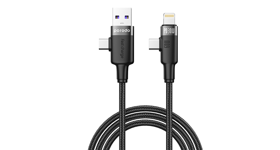 Porodo Braided 60W USB-AType C to CC-L Fast Charging Cable 1.2M