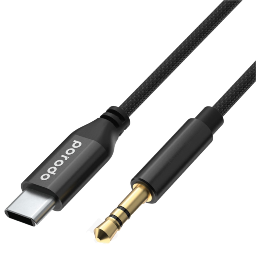 Porodo_Braided_Aluminum_Type_C_ae39d0b02b Porodo Braided Aluminum Type-C to 3.5mm AUX Cable 1.2M