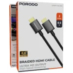 Porodo Braided HDMI Cable with HD Output & High-Speed Streaming