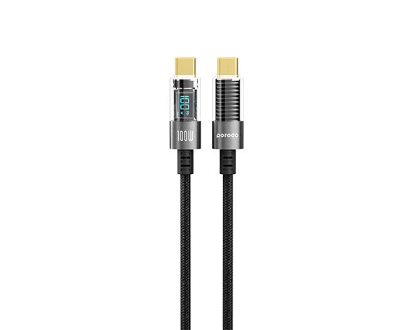 Porodo Braided Transparent USB-C TO USB-C Cable
