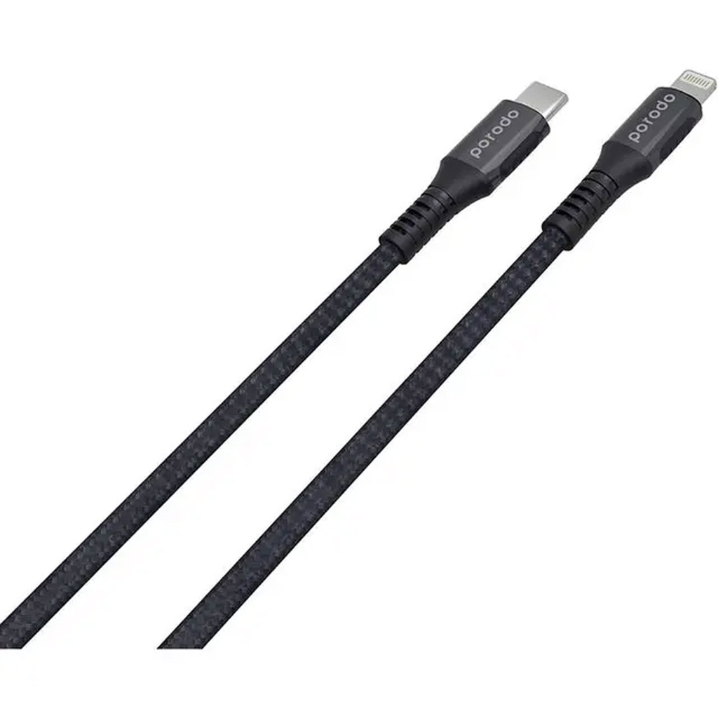 Porodo Braided & Aluminum Type-C to Lightning Cable 2M 3A