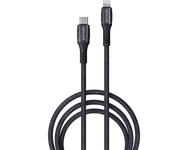 Porodo Braided & Aluminum Type-C to Lightning Cable 2M 3A