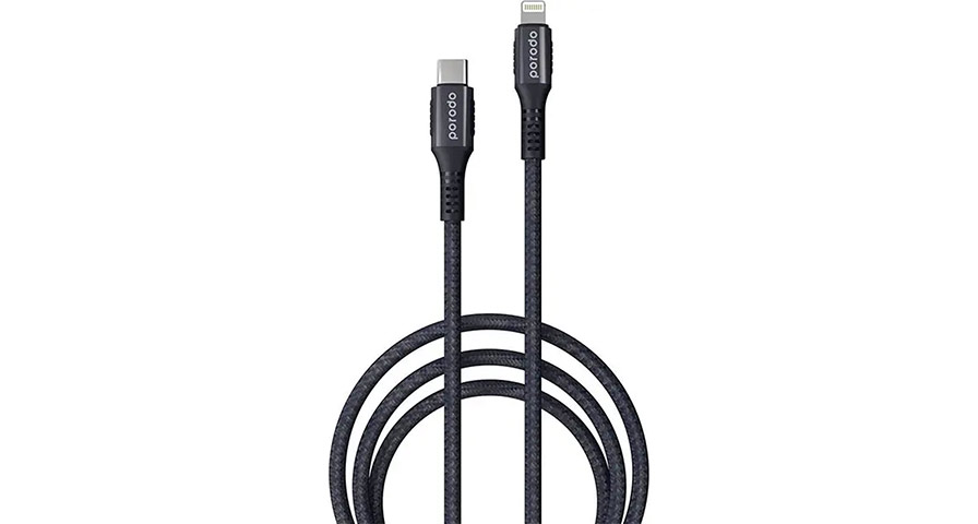 Porodo_Braided___Aluminum_Type_58851e8017 Porodo Braided & Aluminum Type-C to Lightning Cable 2M 3A