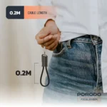 Porodo Chargeloop Keychain Data Cable USB-C to Lightning