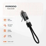 Porodo Chargeloop Keychain Data Cable USB-C to Lightning