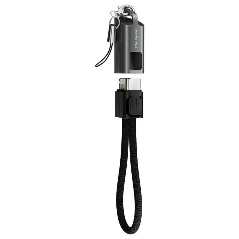 Porodo Chargeloop Keychain Data Cable USB-C to Lightning