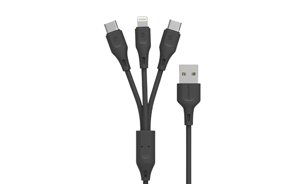 Porodo Charging Cable PVC 3 in 1 Cable