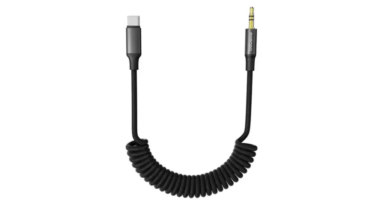 Porodo Coiled Aux Cable with Tangle-Free Design