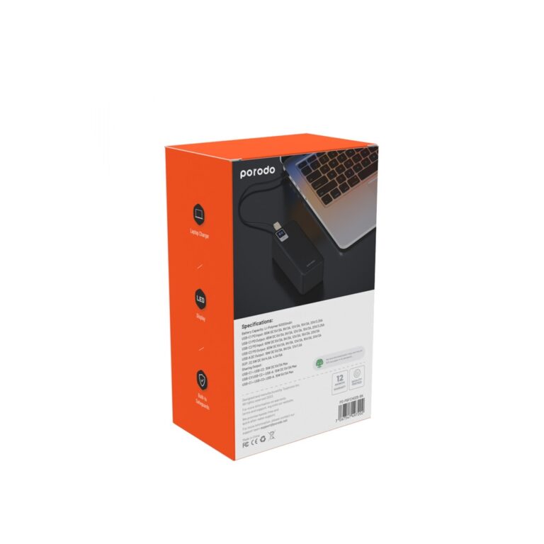 Porodo Compact Power Bank 50000mAh PD 65W