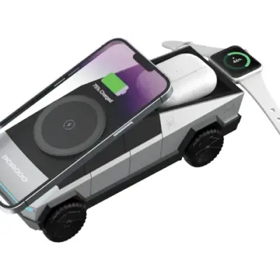 Porodo Cyber Dock Wireless Charger with Rotating Stand