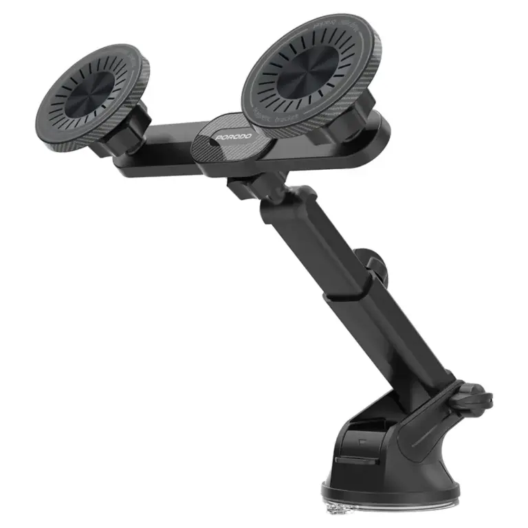 Porodo Dax-L Dual MagSafe Car Phone Mount with Adjustable Telescopic Arm