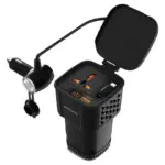 Porodo DriveStation 200W Car Power Inverter with Real-Time Voltage Display