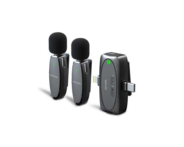 Porodo Dual Connector Lavalier Microphone Dual Mic