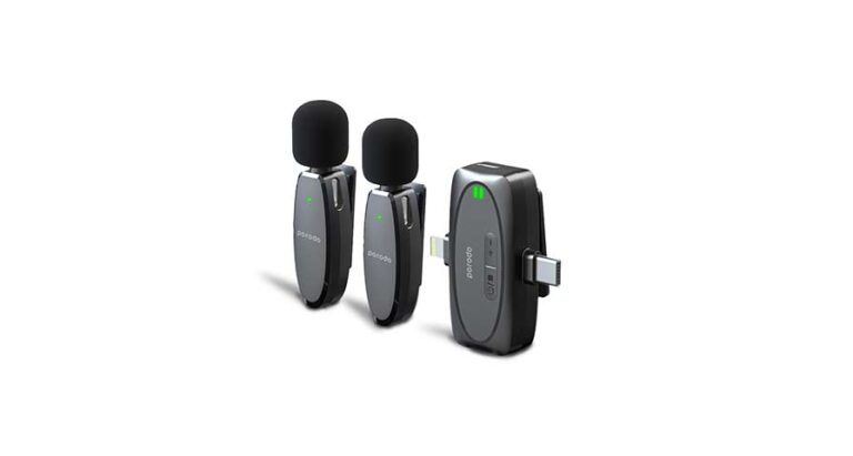 Porodo Dual Connector Lavalier Microphone Dual Mic