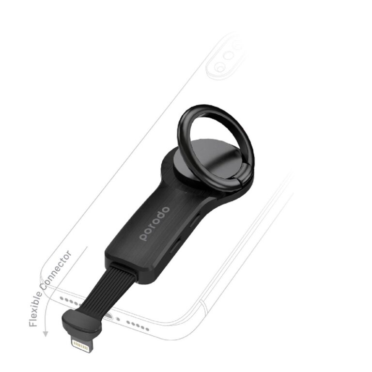 Porodo Dual Lightning Adapter with Finger Grip 2A