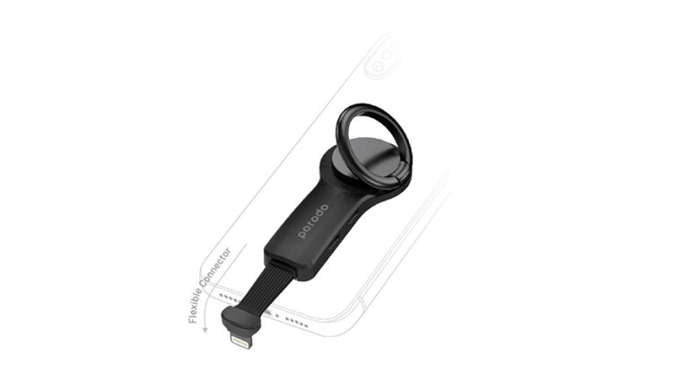 Porodo Dual Lightning Adapter with Finger Grip 2A