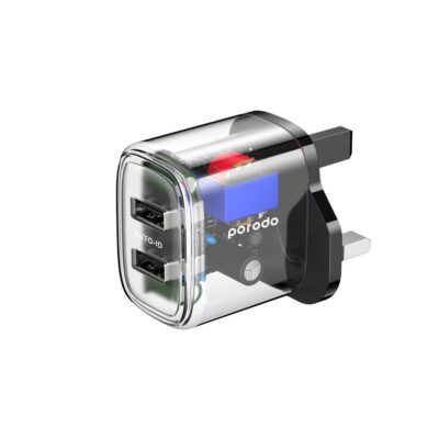 Porodo Dual Output Transparent Charger 2.4A UK