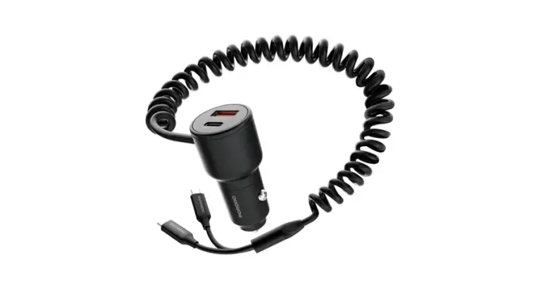 Porodo Dual Port Car Charger Integrated C+C Cables