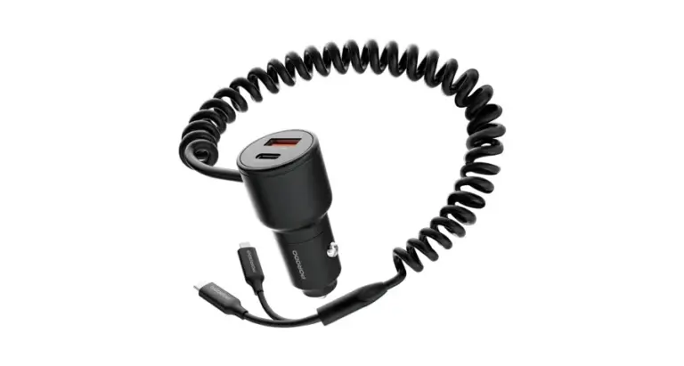 Porodo Dual Port Car Charger Integrated C+L Cables
