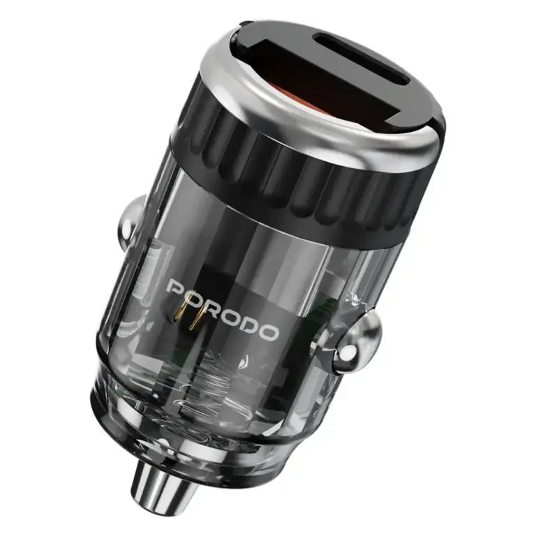 Porodo Dual Port Transparent Car Charger With Pull Ring Handle