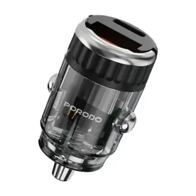 Gadget Pulse Kenya 57 Porodo Dual Port Transparent Car Charger With Pull Ring Handle