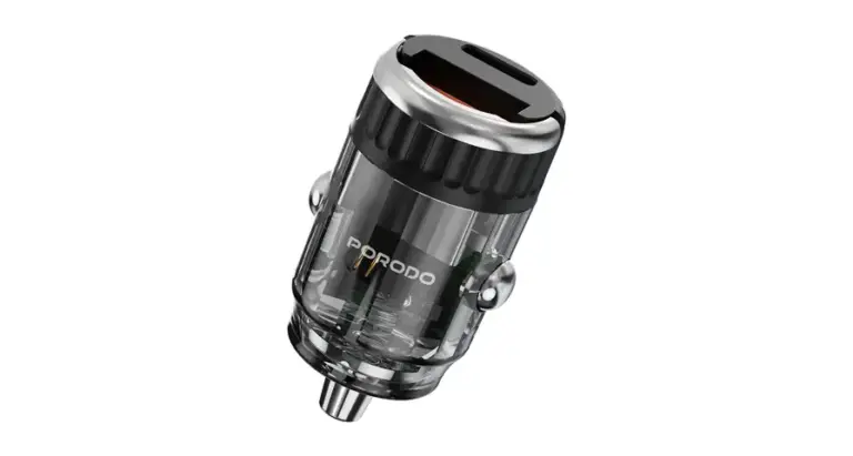 Porodo Dual Port Transparent Car Charger With Pull Ring Handle