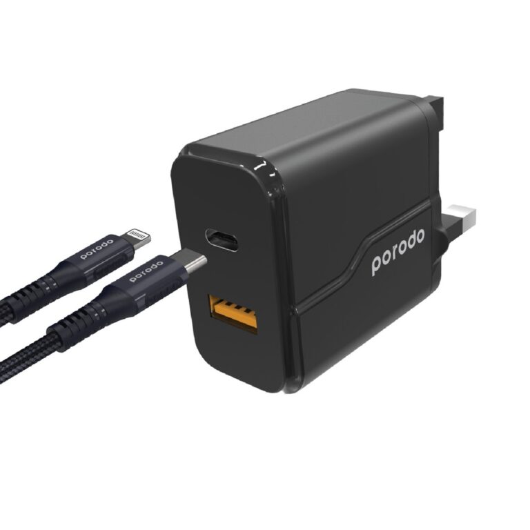 Porodo Dual Port Wall Charger PD 20W + QC3.0 UK
