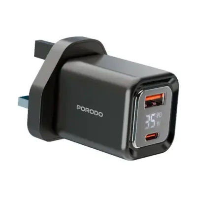 Porodo Dual-Port | Digital Display Quick Charger