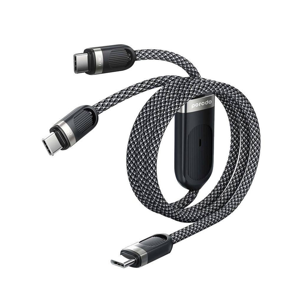 Porodo Dual Type-C Fast Charging Cable USB-C PD Input