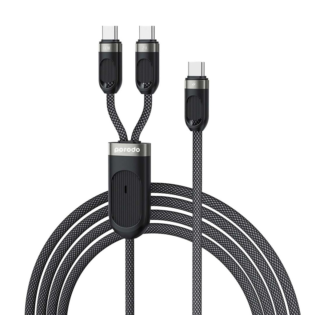 Porodo Dual Type-C Fast Charging Cable USB-C PD Input